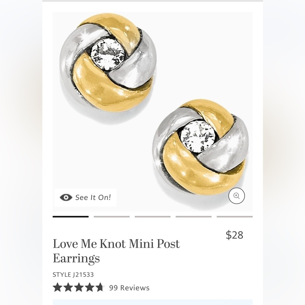 Brighton Love Me Knot Mini Post Earrings in Gold and Silver